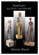 Skulpturen aus Holz und Hämatit - Werner Baum (Wandkalender 2024 DIN A2 hoch), CALVENDO Monatskalender