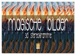 Magische Bilder - 3D Stereogramme (Tischkalender 2024 DIN A5 quer), CALVENDO Monatskalender
