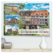 Ein Wochenende in Erfurt (hochwertiger Premium Wandkalender 2024 DIN A2 quer), Kunstdruck in Hochglanz