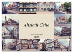 Altstadt Celle (Wandkalender 2024 DIN A2 quer), CALVENDO Monatskalender