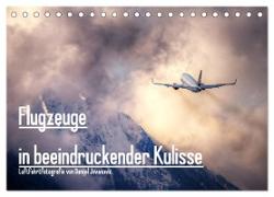 Flugzeuge in beeindruckender Kulisse (Tischkalender 2024 DIN A5 quer), CALVENDO Monatskalender
