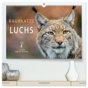 Raubkatze Luchs (hochwertiger Premium Wandkalender 2024 DIN A2 quer), Kunstdruck in Hochglanz