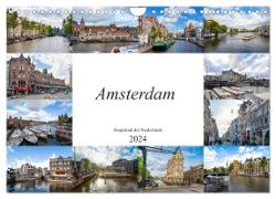 Amsterdam - Hauptstadt der Niederlande (Wandkalender 2024 DIN A4 quer), CALVENDO Monatskalender