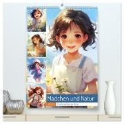 Mädchen und Natur. Eine bezaubernde Reise (hochwertiger Premium Wandkalender 2024 DIN A2 hoch), Kunstdruck in Hochglanz