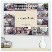 Altstadt Celle (hochwertiger Premium Wandkalender 2024 DIN A2 quer), Kunstdruck in Hochglanz