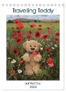 Travelling Teddy auf Welt-Tour (Tischkalender 2024 DIN A5 hoch), CALVENDO Monatskalender