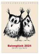 Eulenglück 2024 (Tischkalender 2024 DIN A5 hoch), CALVENDO Monatskalender