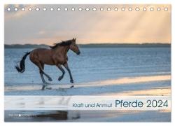 Pferde 2024 Kraft und Anmut (Tischkalender 2024 DIN A5 quer), CALVENDO Monatskalender