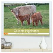 Geliebte Highlander (hochwertiger Premium Wandkalender 2024 DIN A2 quer), Kunstdruck in Hochglanz