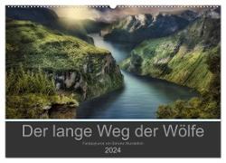 Der lange Weg der Wölfe (Wandkalender 2024 DIN A2 quer), CALVENDO Monatskalender