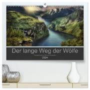 Der lange Weg der Wölfe (hochwertiger Premium Wandkalender 2024 DIN A2 quer), Kunstdruck in Hochglanz