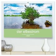 der elbestrom (hochwertiger Premium Wandkalender 2024 DIN A2 quer), Kunstdruck in Hochglanz
