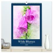 Wilde Blumen - Illustrierter Blütenzauber der Pflanzenwelt (hochwertiger Premium Wandkalender 2024 DIN A2 hoch), Kunstdruck in Hochglanz
