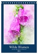 Wilde Blumen - Illustrierter Blütenzauber der Pflanzenwelt (Tischkalender 2024 DIN A5 hoch), CALVENDO Monatskalender