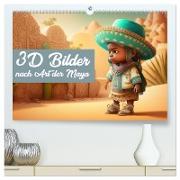 3D Bilder nach Art der Maya (hochwertiger Premium Wandkalender 2024 DIN A2 quer), Kunstdruck in Hochglanz