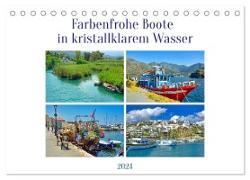 Farbenfrohe Boote in kristallklarem Wasser (Tischkalender 2024 DIN A5 quer), CALVENDO Monatskalender