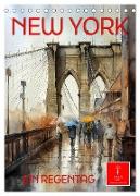 New York - ein Regentag (Tischkalender 2024 DIN A5 hoch), CALVENDO Monatskalender