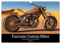 Fantasie Custom Bikes - Eine Hommage rund um den Globus (Wandkalender 2024 DIN A3 quer), CALVENDO Monatskalender