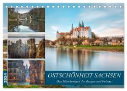 Ostschönheit Sachsen - Das Märchenland der Burgen und Felsen (Tischkalender 2024 DIN A5 quer), CALVENDO Monatskalender