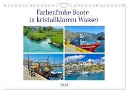 Farbenfrohe Boote in kristallklarem Wasser (Wandkalender 2024 DIN A4 quer), CALVENDO Monatskalender