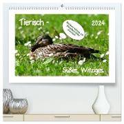 Tierisch - Süßes, Witziges. (hochwertiger Premium Wandkalender 2024 DIN A2 quer), Kunstdruck in Hochglanz