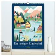 Ein lustiges Kinderdorf (hochwertiger Premium Wandkalender 2024 DIN A2 hoch), Kunstdruck in Hochglanz