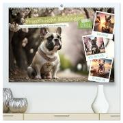 Französische Bulldoggen (hochwertiger Premium Wandkalender 2024 DIN A2 quer), Kunstdruck in Hochglanz
