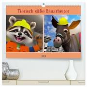 Tierisch süße Bauarbeiter (hochwertiger Premium Wandkalender 2024 DIN A2 quer), Kunstdruck in Hochglanz