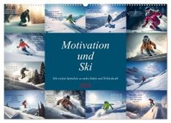 Motivation und Ski (Wandkalender 2024 DIN A2 quer), CALVENDO Monatskalender