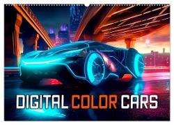 Digital Color Cars (Wandkalender 2024 DIN A2 quer), CALVENDO Monatskalender