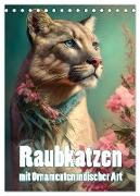 Raubkatzen mit Ornamenten indischer Art (Tischkalender 2024 DIN A5 hoch), CALVENDO Monatskalender