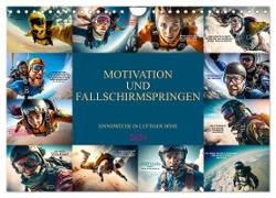 Motivation und Fallschirmspringen (Wandkalender 2024 DIN A4 quer), CALVENDO Monatskalender