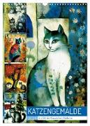 Katzengemälde (Wandkalender 2024 DIN A3 hoch), CALVENDO Monatskalender