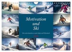 Motivation und Ski (Wandkalender 2024 DIN A4 quer), CALVENDO Monatskalender