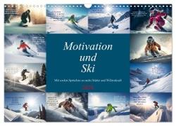 Motivation und Ski (Wandkalender 2024 DIN A3 quer), CALVENDO Monatskalender