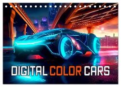 Digital Color Cars (Tischkalender 2024 DIN A5 quer), CALVENDO Monatskalender