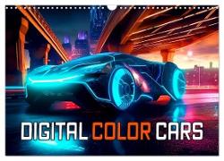 Digital Color Cars (Wandkalender 2024 DIN A3 quer), CALVENDO Monatskalender