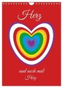 Herz und noch mal Herz (Wandkalender 2024 DIN A4 hoch), CALVENDO Monatskalender