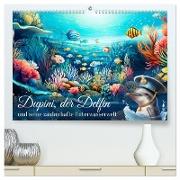 Dupini, der Delfin, und seine zauberhafte Unterwasserwelt (hochwertiger Premium Wandkalender 2024 DIN A2 quer), Kunstdruck in Hochglanz