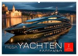 Mega Yachten Fantasien (Wandkalender 2024 DIN A2 quer), CALVENDO Monatskalender