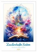 Zauberhafte Seiten - Entdecke die Magie der Bücher (Wandkalender 2024 DIN A2 hoch), CALVENDO Monatskalender