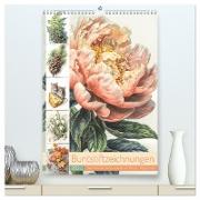 Buntstiftzeichnungen (hochwertiger Premium Wandkalender 2024 DIN A2 hoch), Kunstdruck in Hochglanz