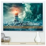 KI-Leuchttürme (hochwertiger Premium Wandkalender 2024 DIN A2 quer), Kunstdruck in Hochglanz