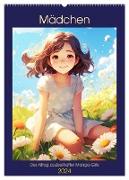 Mädchen. Der Alltag zauberhafter Manga-Girls (Wandkalender 2024 DIN A2 hoch), CALVENDO Monatskalender