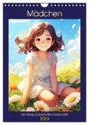 Mädchen. Der Alltag zauberhafter Manga-Girls (Wandkalender 2024 DIN A4 hoch), CALVENDO Monatskalender