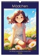 Mädchen. Der Alltag zauberhafter Manga-Girls (Wandkalender 2024 DIN A3 hoch), CALVENDO Monatskalender