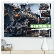 KI-Lokomotiven (hochwertiger Premium Wandkalender 2024 DIN A2 quer), Kunstdruck in Hochglanz