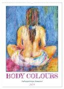 Body Colours - Farbenprächtige Aktmalerei (Wandkalender 2024 DIN A2 hoch), CALVENDO Monatskalender
