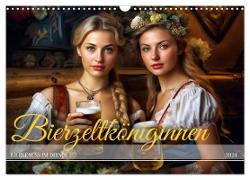 Bierzeltköniginnen - Biergenuss im Dirndl (Wandkalender 2024 DIN A3 quer), CALVENDO Monatskalender