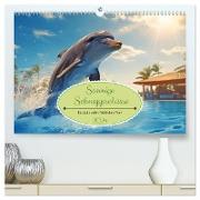 Sonnige Schnappschüsse - Ein Jahr voller fröhlicher Tiere (hochwertiger Premium Wandkalender 2024 DIN A2 quer), Kunstdruck in Hochglanz